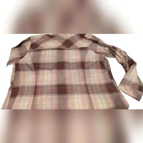 Torrid, Size 1, Purple/pink Brushed Acrylic Flannel Button Up Tunic - Picture 5 of 6